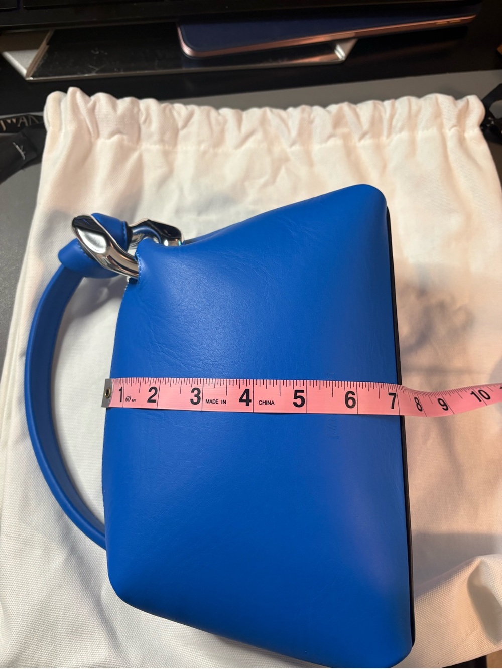 JW Anderson Small Corner Leather Bag in  Vibrant Blue - Picture 11 of 11